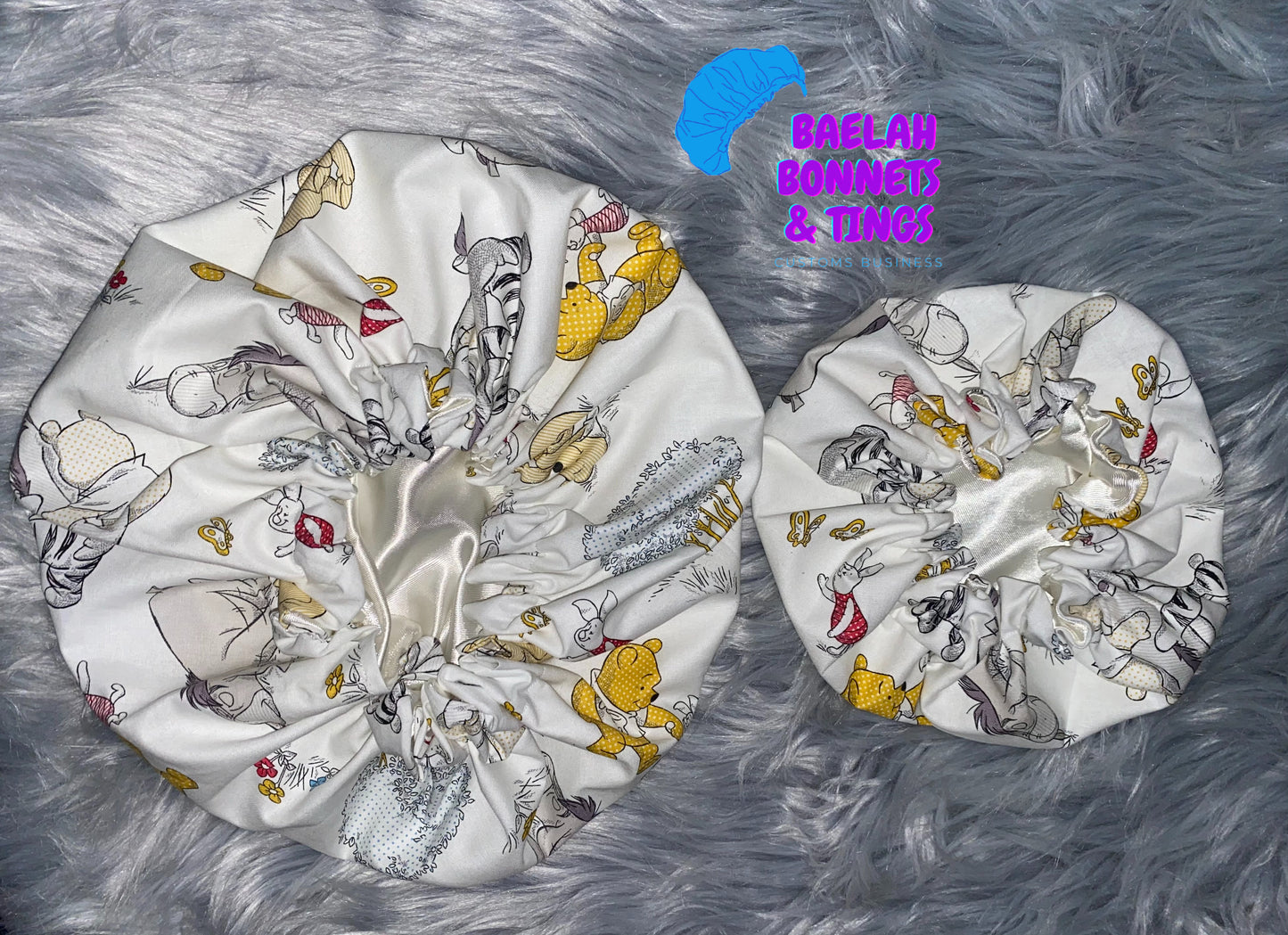 Fabric Lined Mommy and Me Bonnet Set